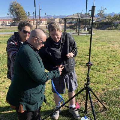 Tim, Linda, and Pat Setting up a BuddiPole Antenna